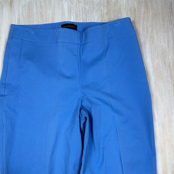 NWT Talbots Blue Cotton Spandex Stretch Straight Leg Ankle Career Dress Pants 12 - Picture 3 of 14